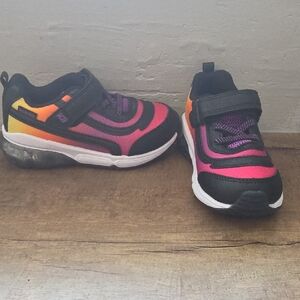 Vibrant Kids Sneakers with Black and Pink Accents